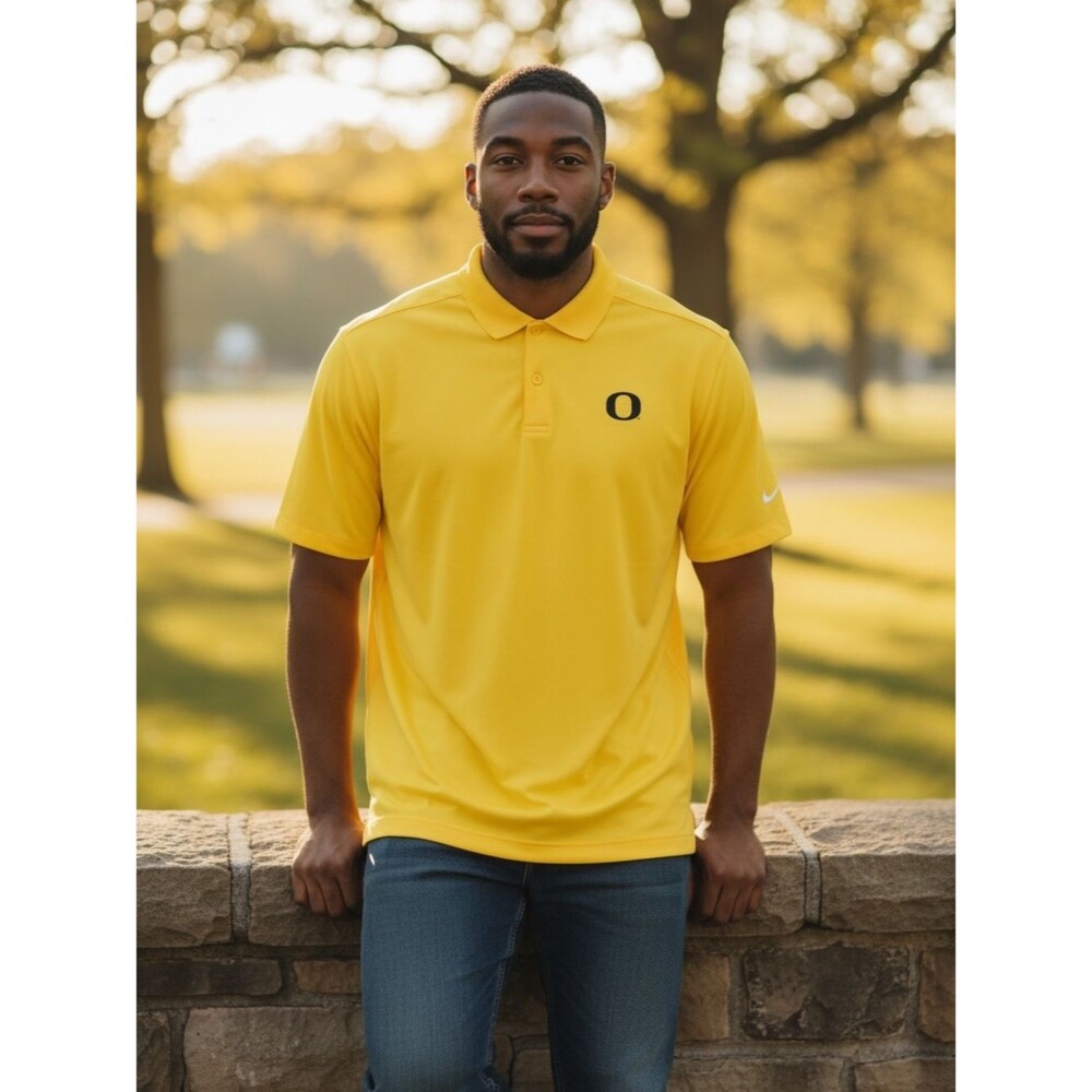 Nike Yellow Men's Oregon Ducks Polo Large L